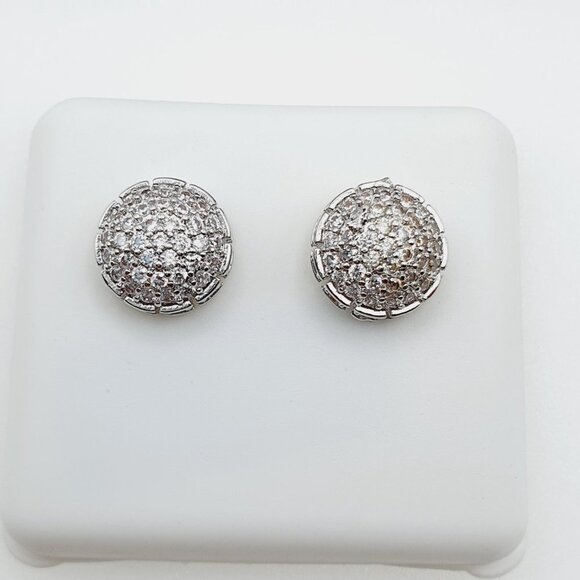 "925 Sterling Silver Plated CZ Earrings, EVBRS451 - Picture 1 of 9